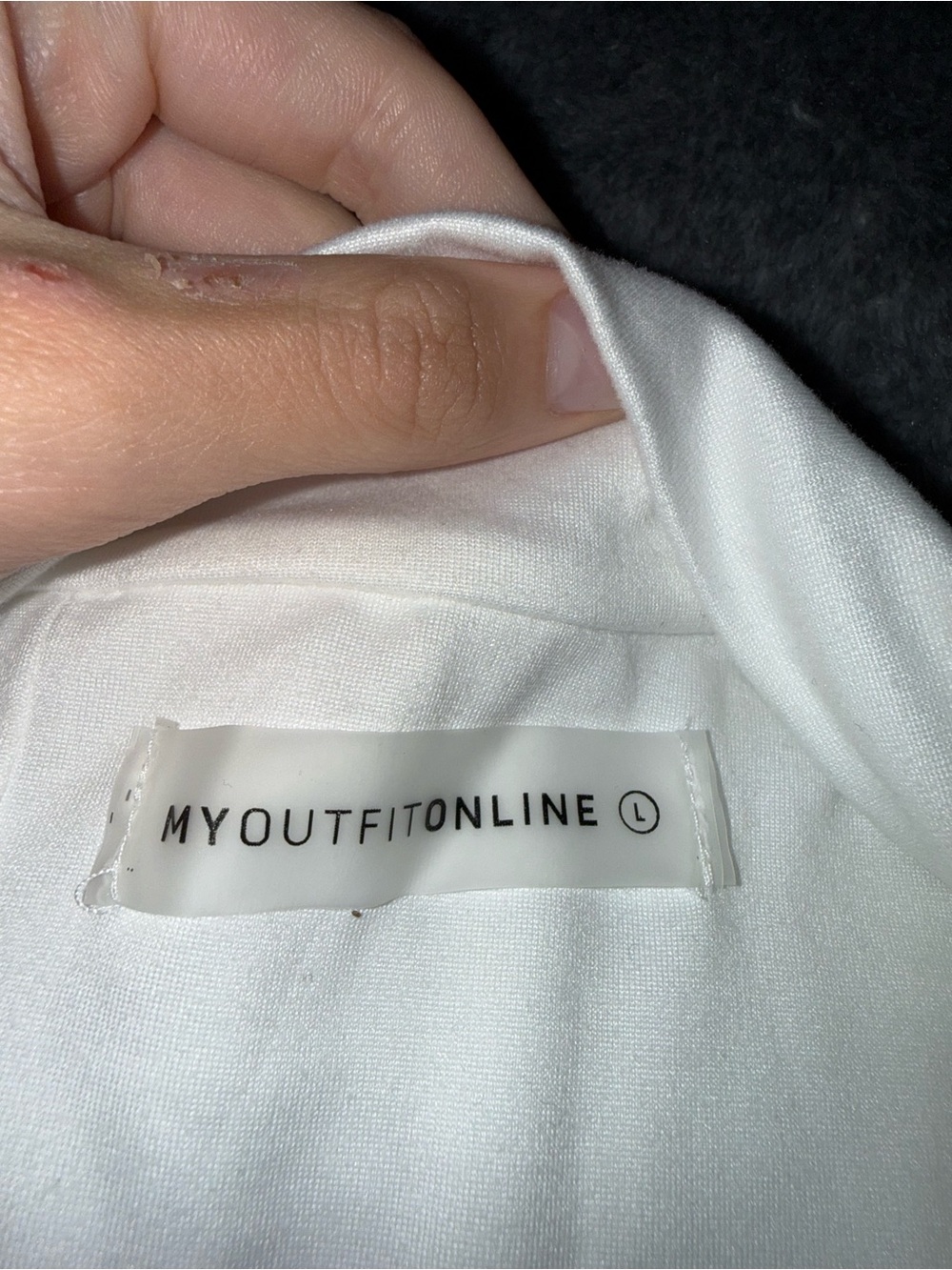 Women's White Long Sleeve Jumpsuit with V-Neck - Picture 2 of 2